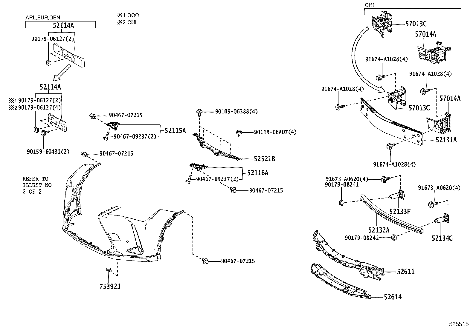 52112-76924 EXTENSION, FRONT BUMPER, RH product image