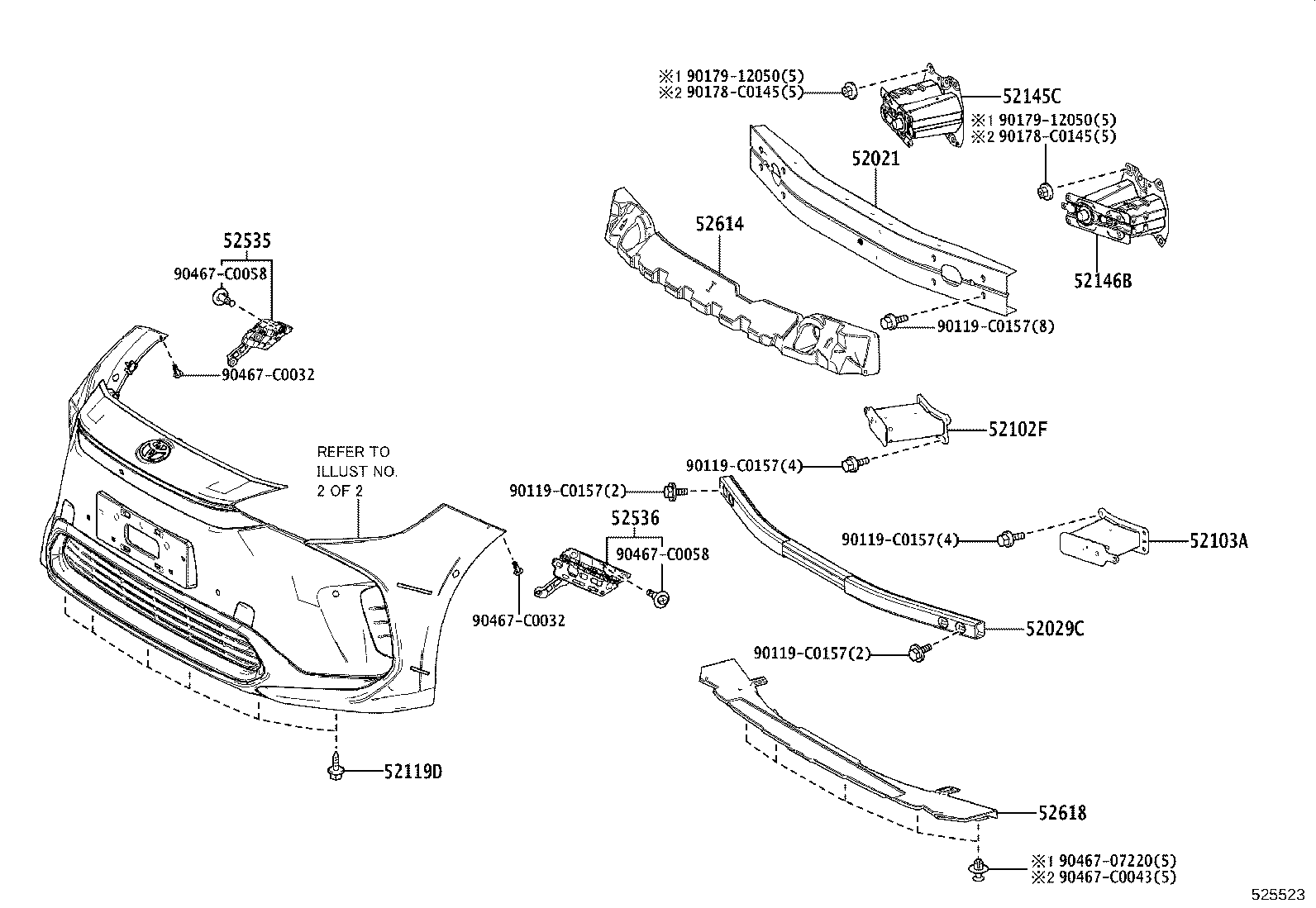 52103-0R090 EXTENSION SUB-ASSY, FRONT BUMPER, LH product image