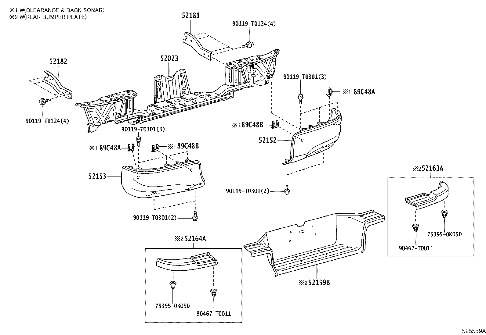 52163-0K080 PLATE, REAR BUMPER, RH product image