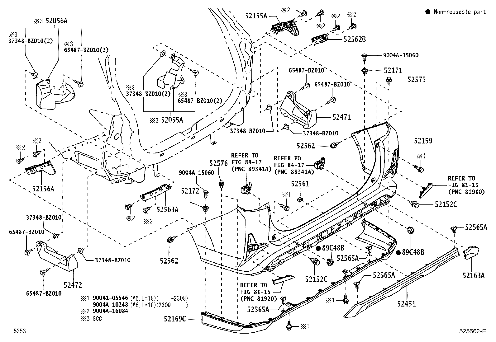 52155-BZ240 SUPPORT, REAR BUMPER SIDE, RH product image