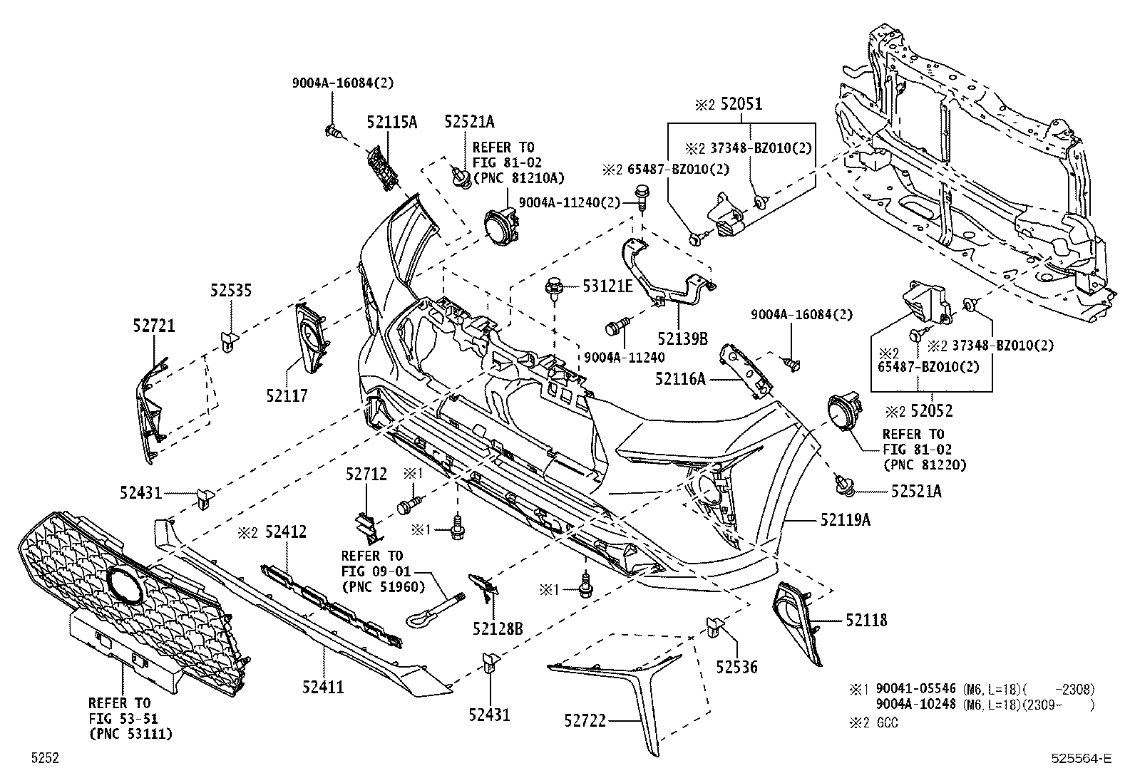 52116-BZ240 SUPPORT, FRONT BUMPER SIDE, LH product image