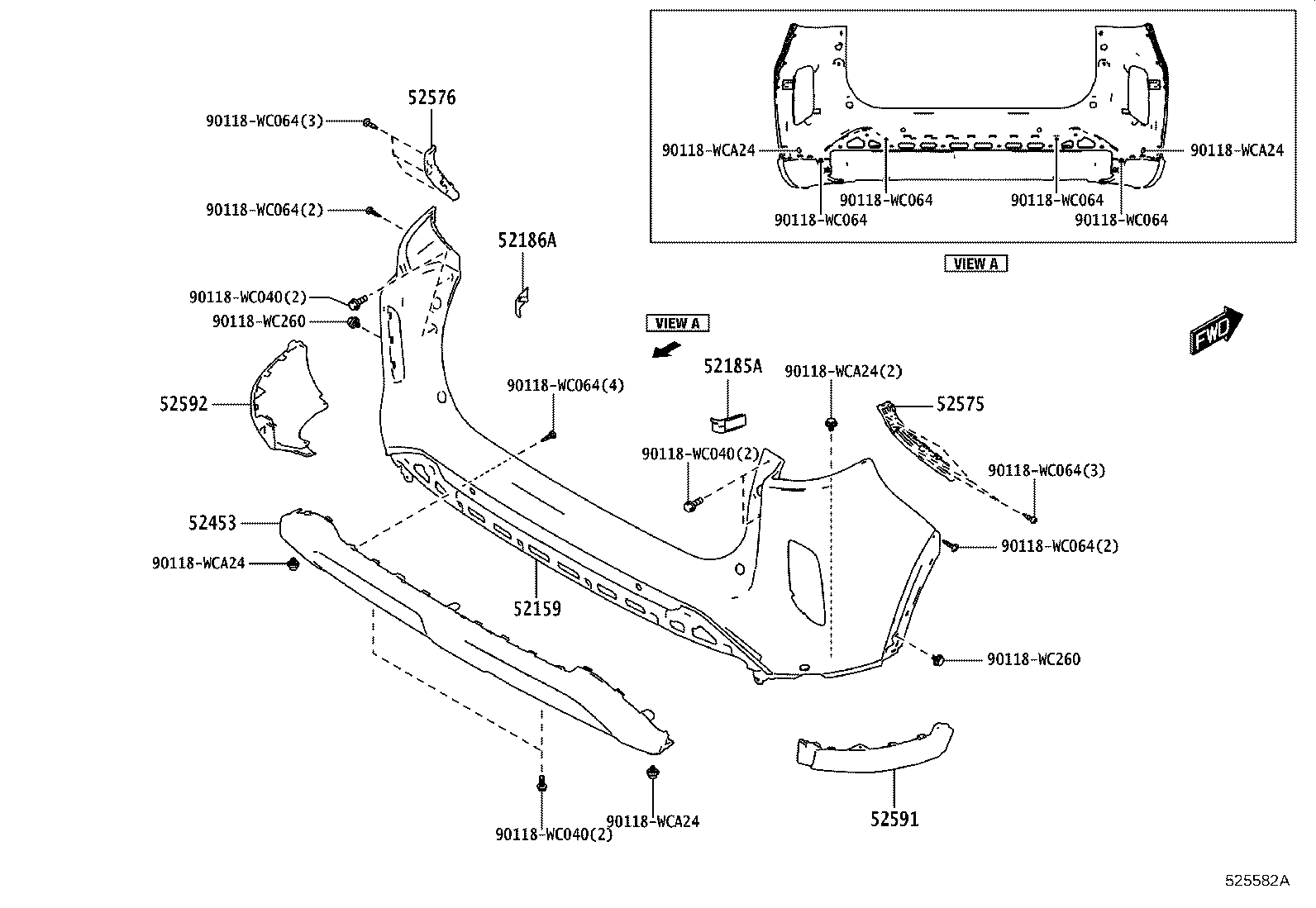 52109-WC001 SEAL, REAR BUMPER SIDE, LH product image