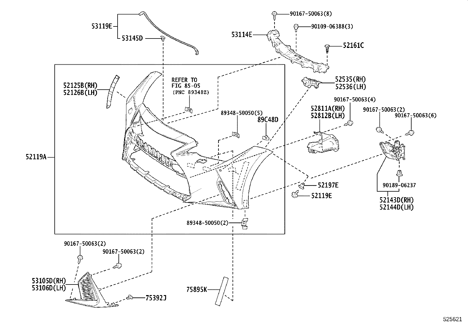 52611-53260 ABSORBER, FRONT BUMPER ENERGY product image