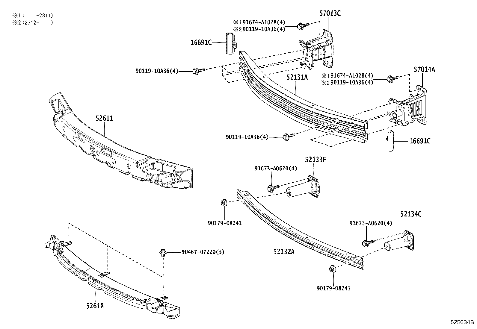 52611-12420 ABSORBER, FRONT BUMPER ENERGY product image