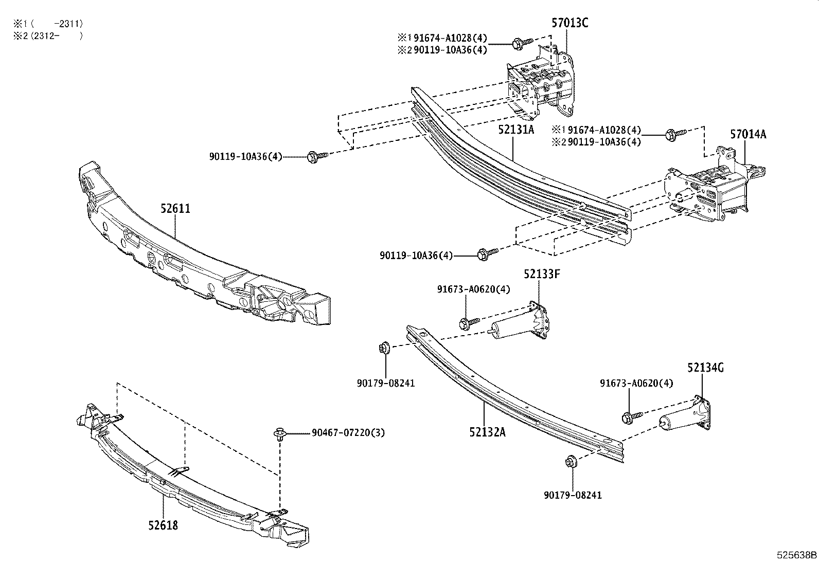 52611-12460 ABSORBER, FRONT BUMPER ENERGY product image