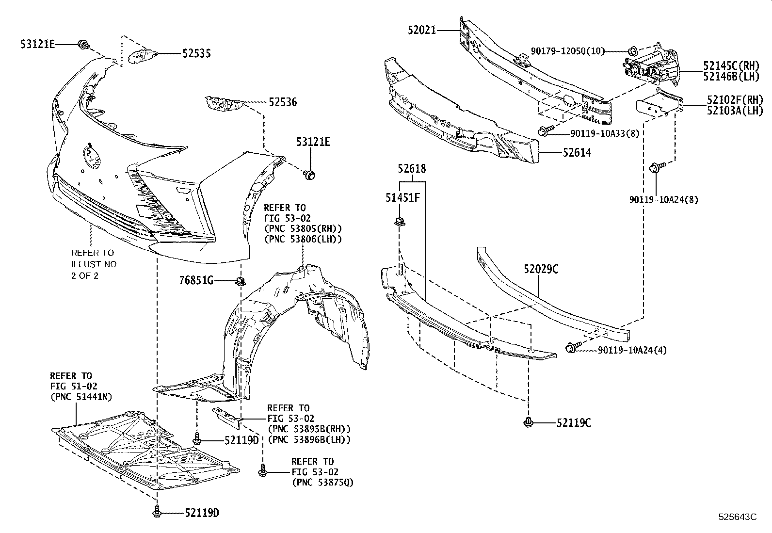 53112-46030-E0 EXTENSION, FRONT BUMPER, RH product image