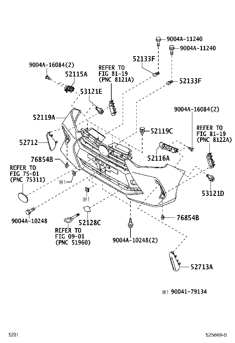 52116-BZ320 SUPPORT, FRONT BUMPER SIDE, LH product image