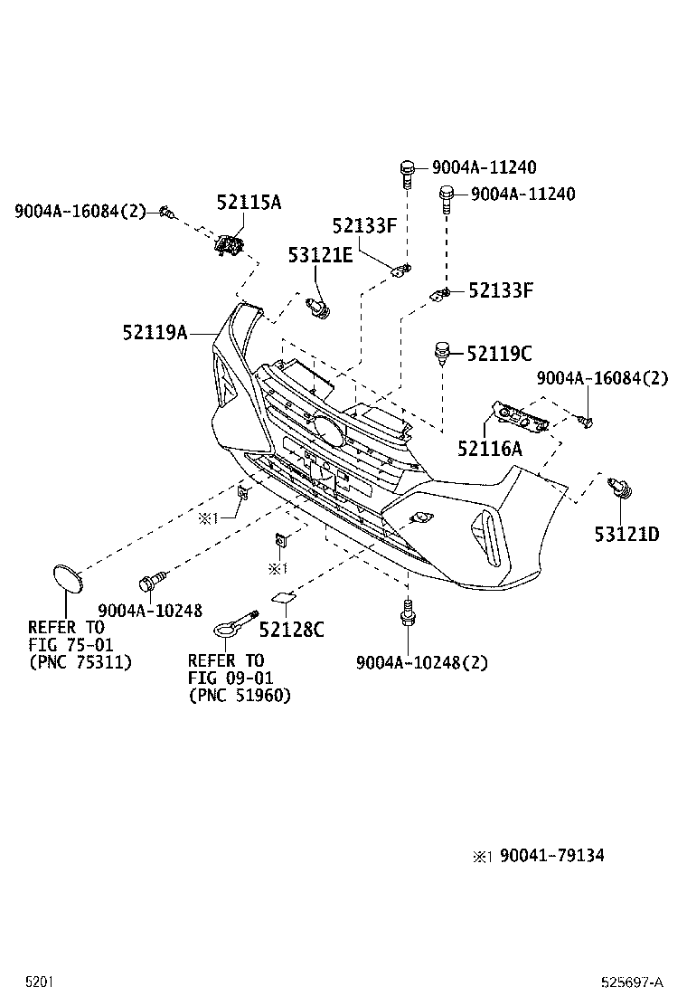 52116-BZ320 SUPPORT, FRONT BUMPER SIDE, LH product image