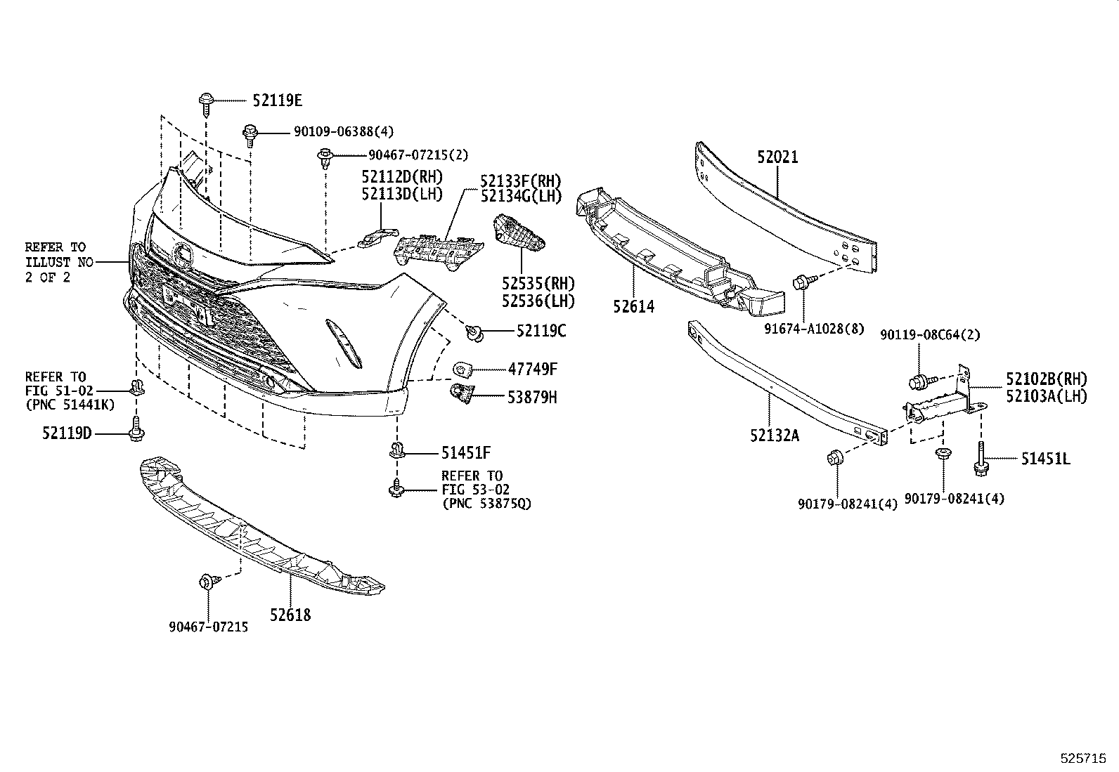 52114-48500 BRACKET, FRONT BUMPER EXTENSION MOUNTING product image