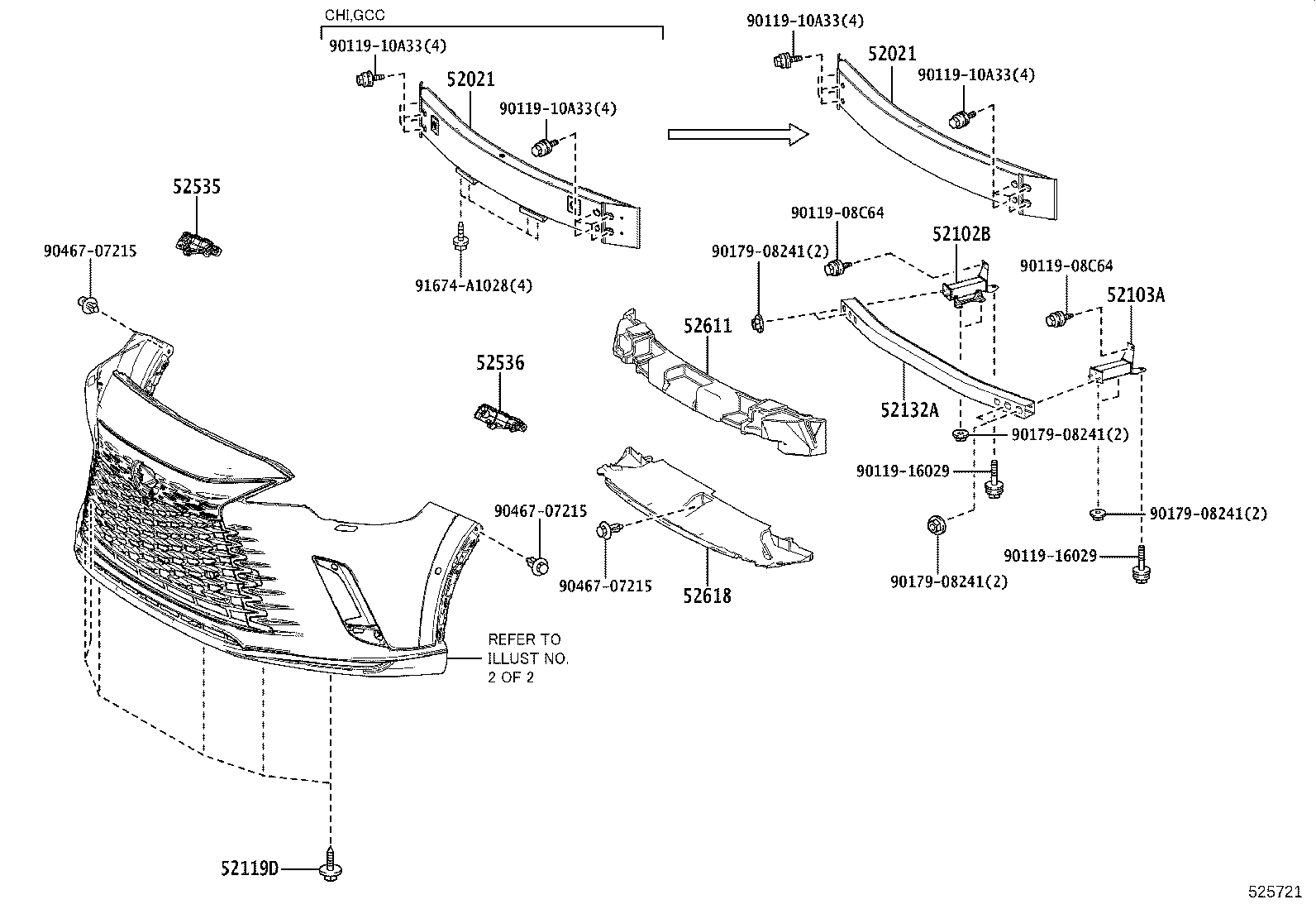 52112-48903 EXTENSION, FRONT BUMPER, RH product image