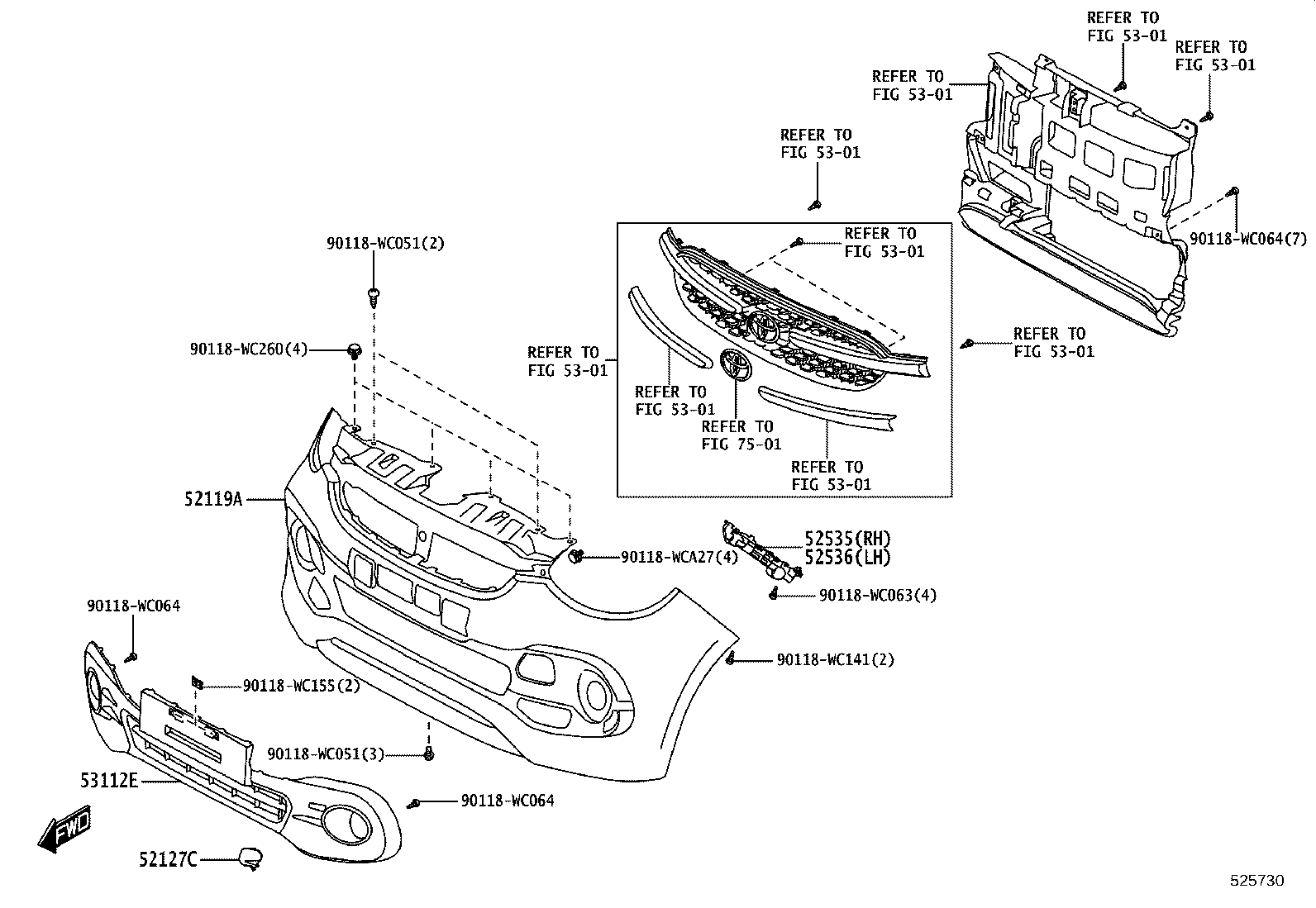 52127-WC015 COVER, FRONT BUMPER HOLE product image