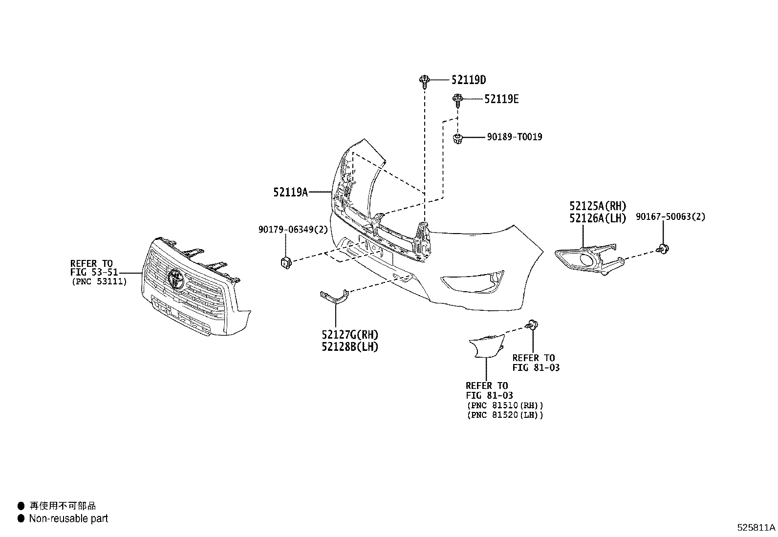 52112-0K290 EXTENSION, FRONT BUMPER, RH product image