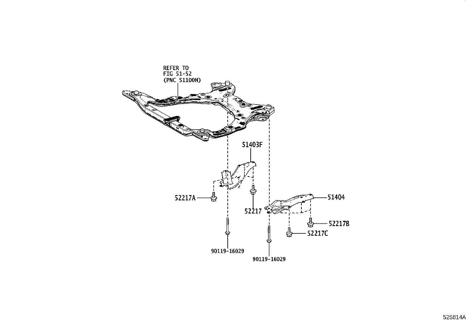 51404-V2010 BRACE SUB-ASSY, FRONT SUSPENSION MEMBER, LH product image