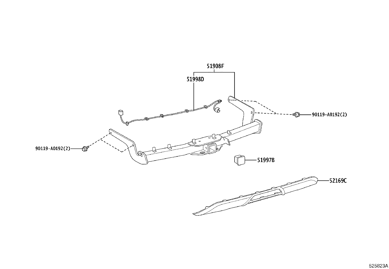 52151-0E210 EXTENSION, REAR BUMPER product image