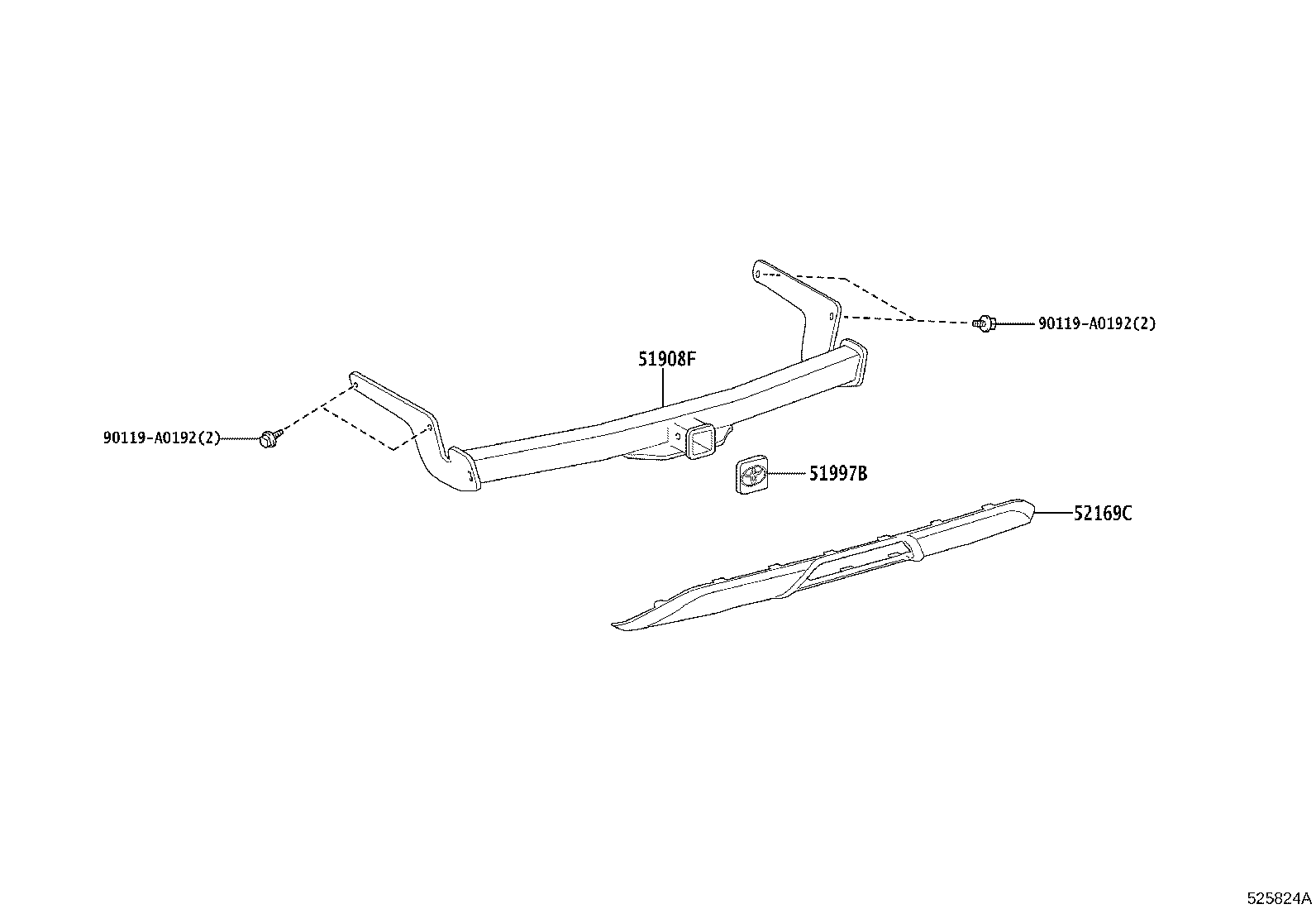 52151-0E210 EXTENSION, REAR BUMPER product image