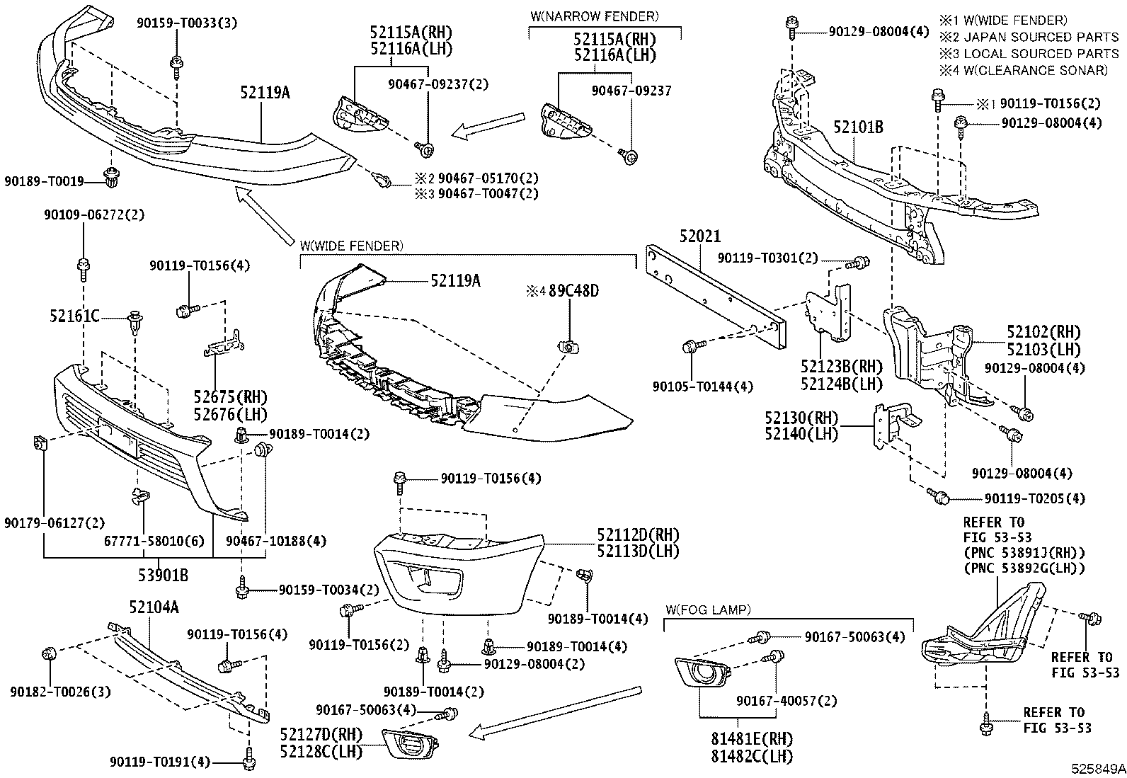52102-YP030-B2 BRACKET SUB-ASSY, FRONT BUMPER, RH product image