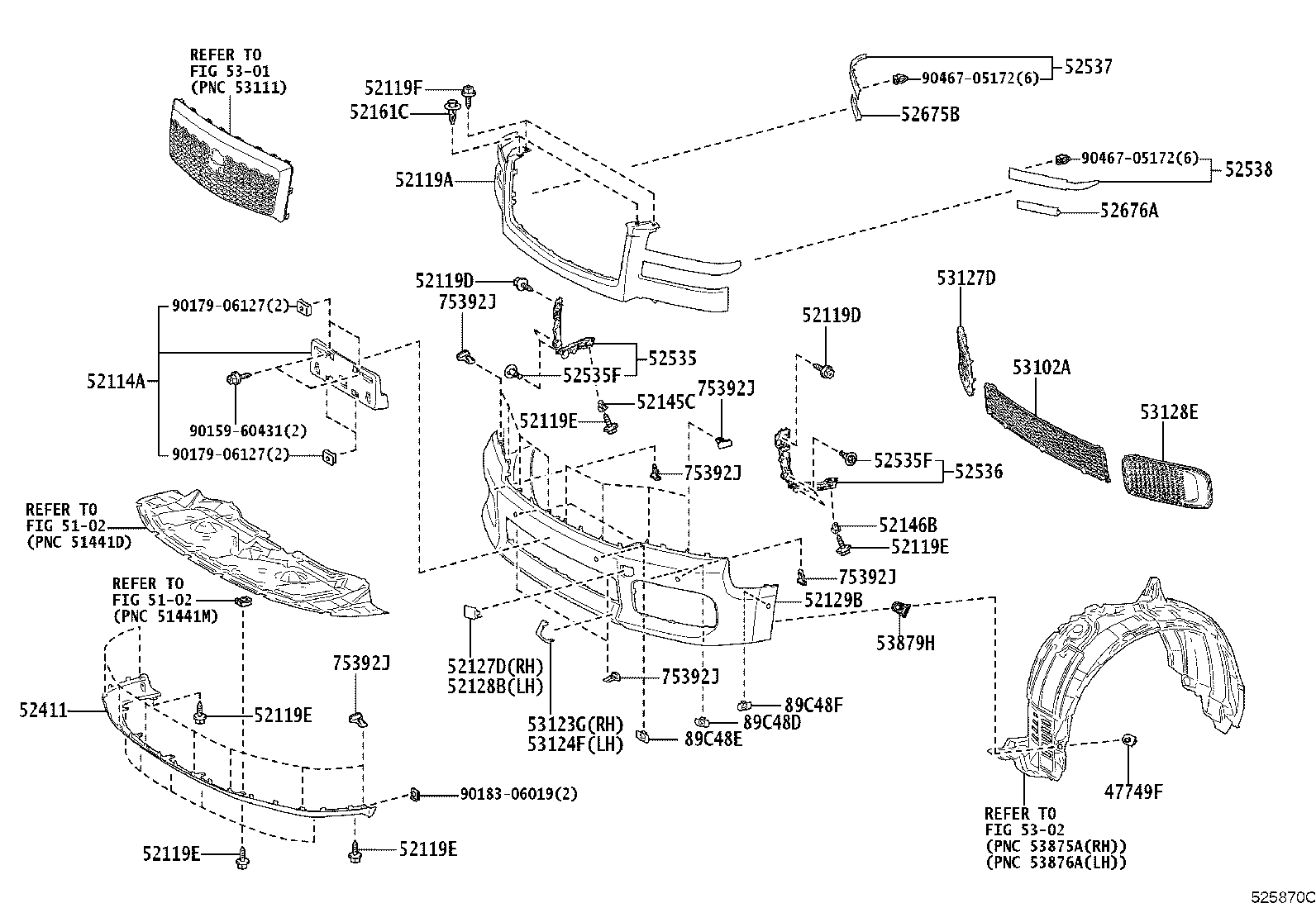 52114-40030 BRACKET, FRONT BUMPER EXTENSION MOUNTING product image