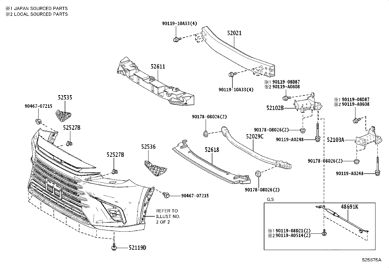 52021-48181 REINFORCEMENT SUB-ASSY, FRONT BUMPER product image