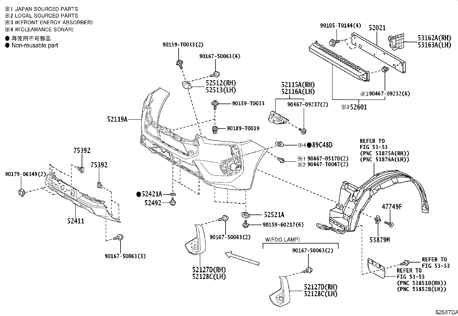 52102-YP020 BRACKET SUB-ASSY, FRONT BUMPER, RH product image