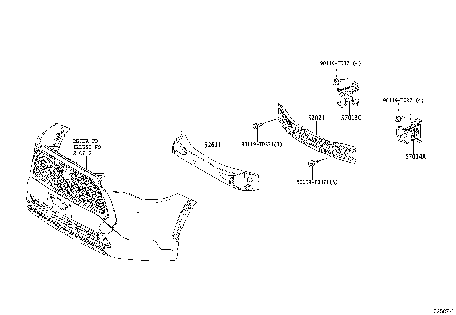 52611-0A100 ABSORBER, FRONT BUMPER ENERGY product image