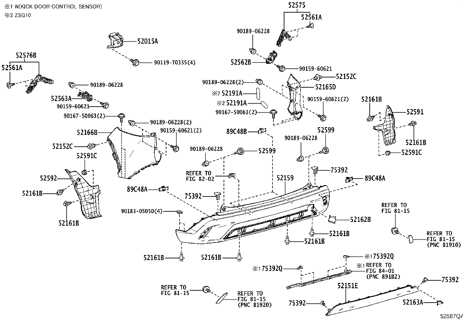 52591-0A100 SEAL, REAR BUMPER SIDE, RH product image