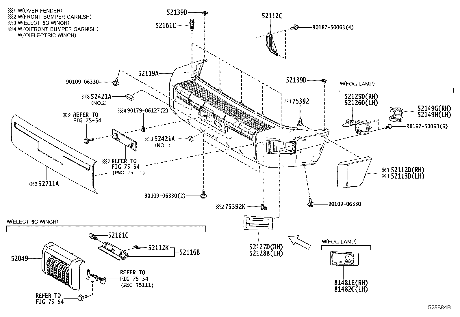 52112-60901 EXTENSION, FRONT BUMPER, RH product image