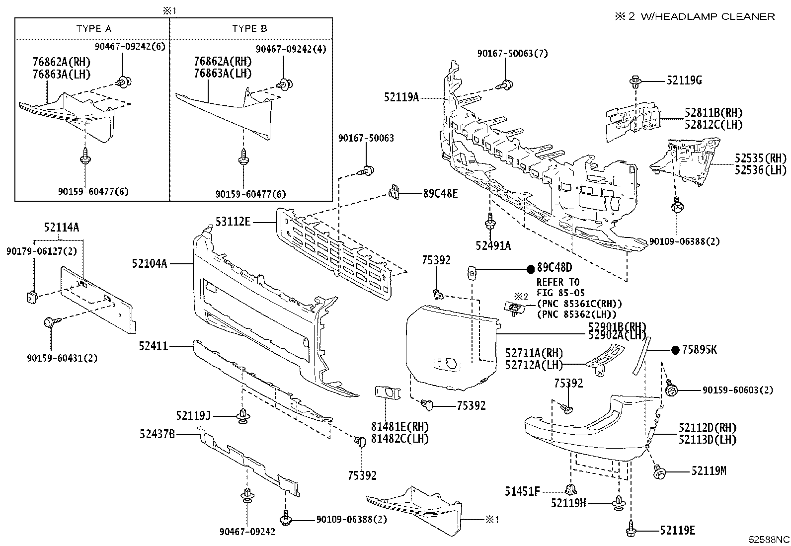 52112-60913 EXTENSION, FRONT BUMPER, RH product image