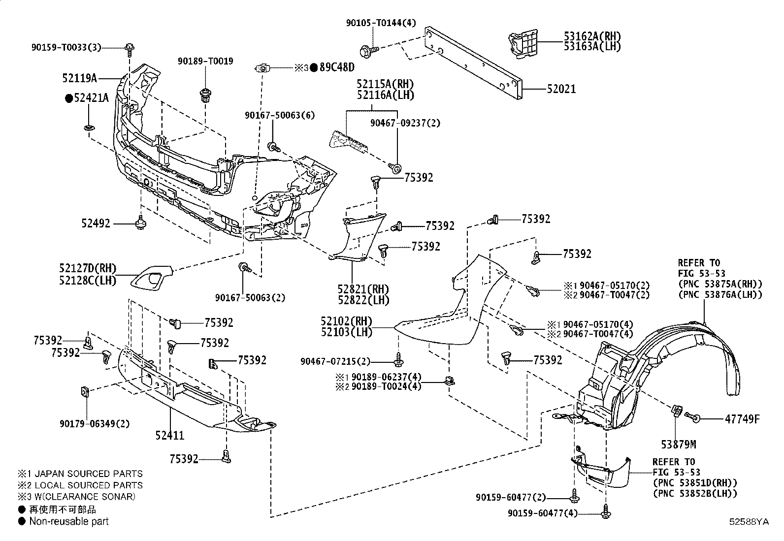 52102-YP010 BRACKET SUB-ASSY, FRONT BUMPER, RH product image