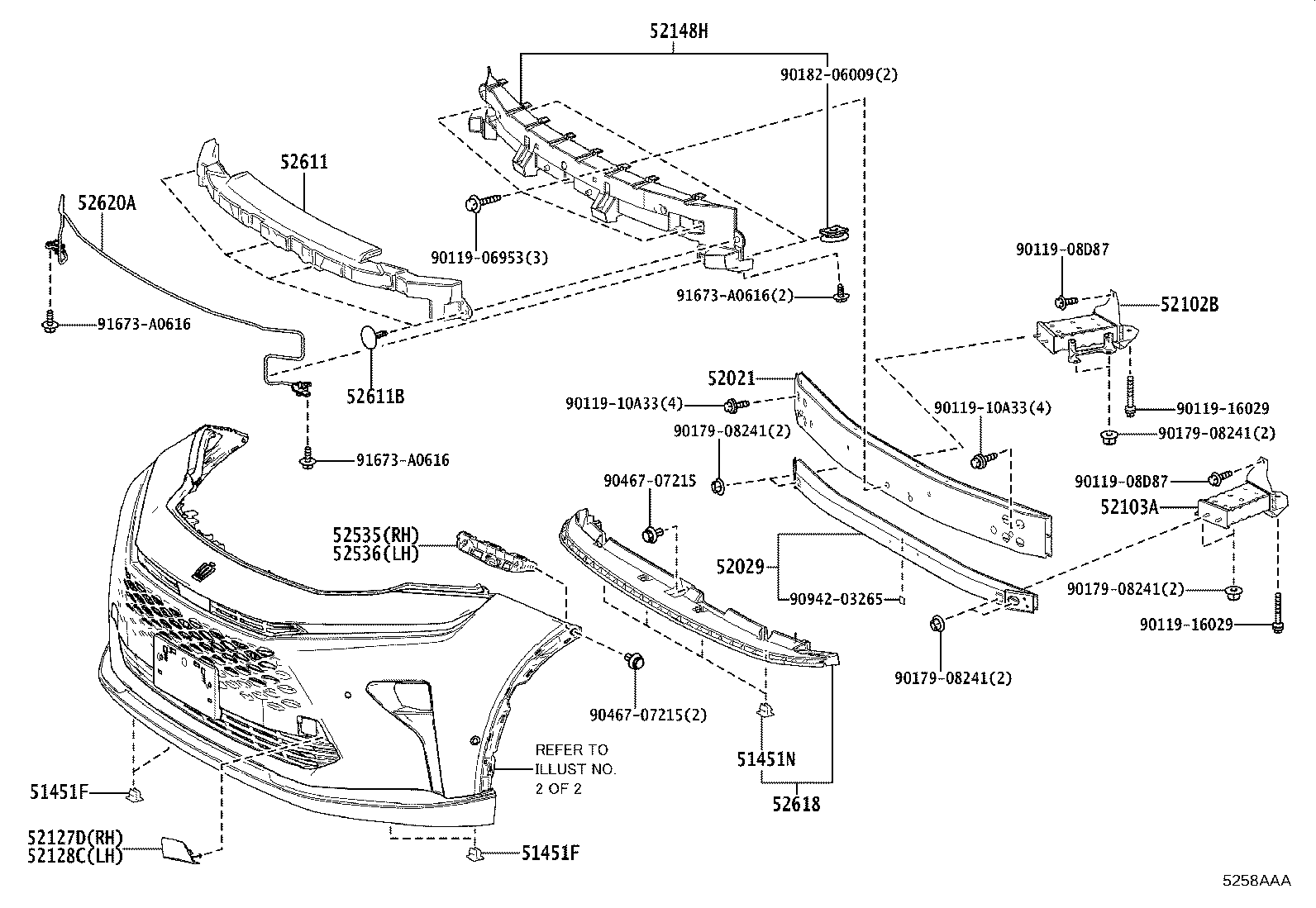 52114-30430 BRACKET, FRONT BUMPER EXTENSION MOUNTING product image