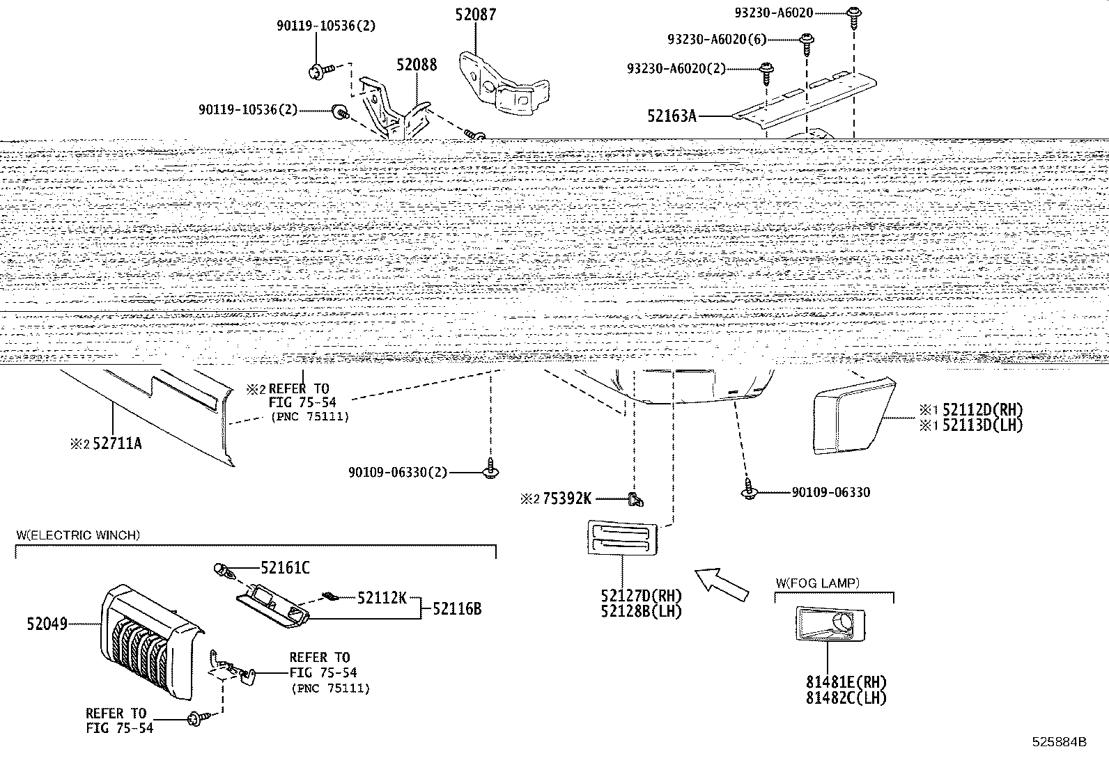 52186-60050 BRACKET, REAR BUMPER SIDE, LH product image