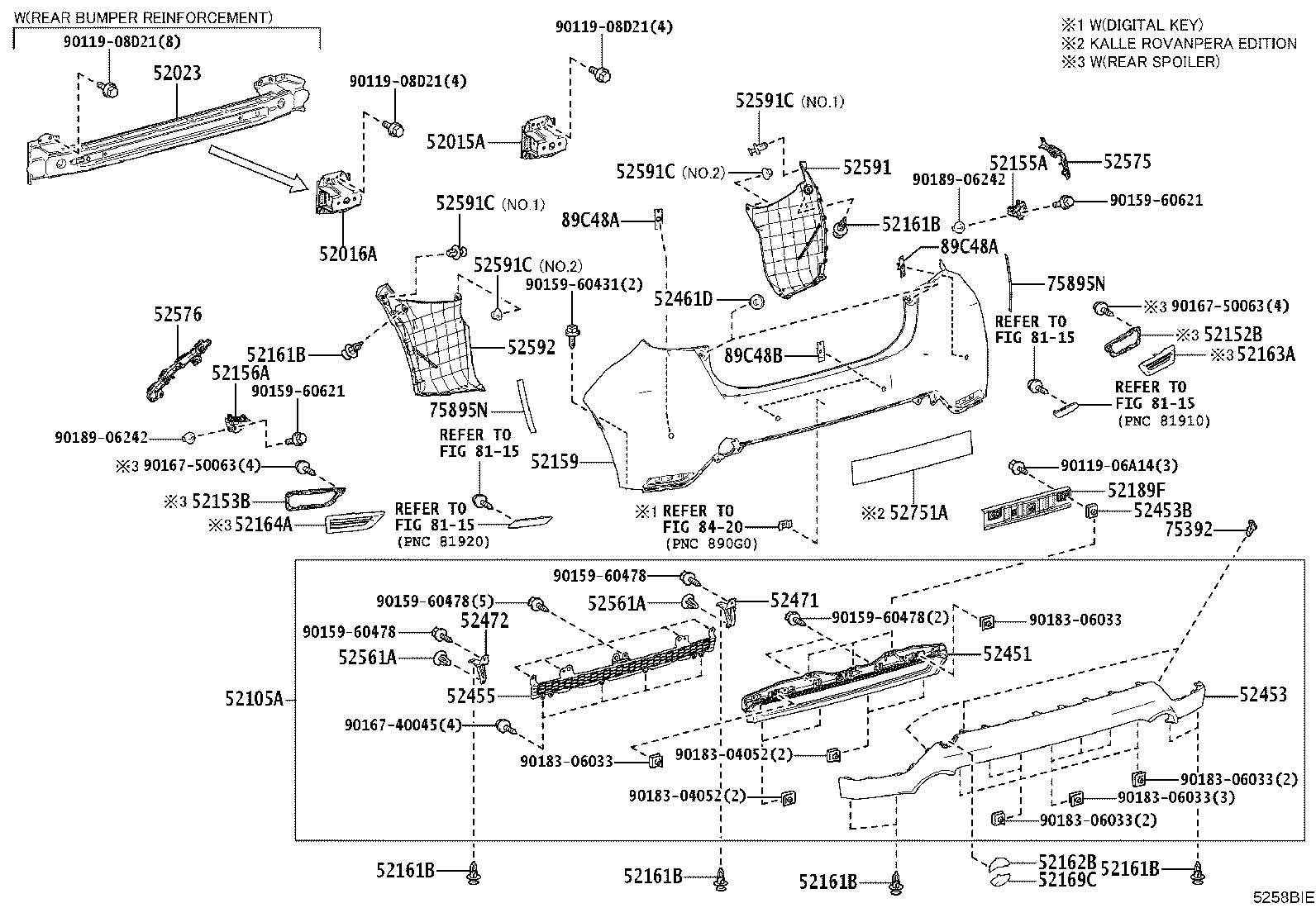 52015-52150 ARM SUB-ASSY, REAR BUMPER, RH product image