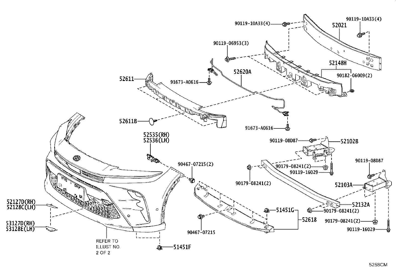 52103-30080 EXTENSION SUB-ASSY, FRONT BUMPER, LH product image
