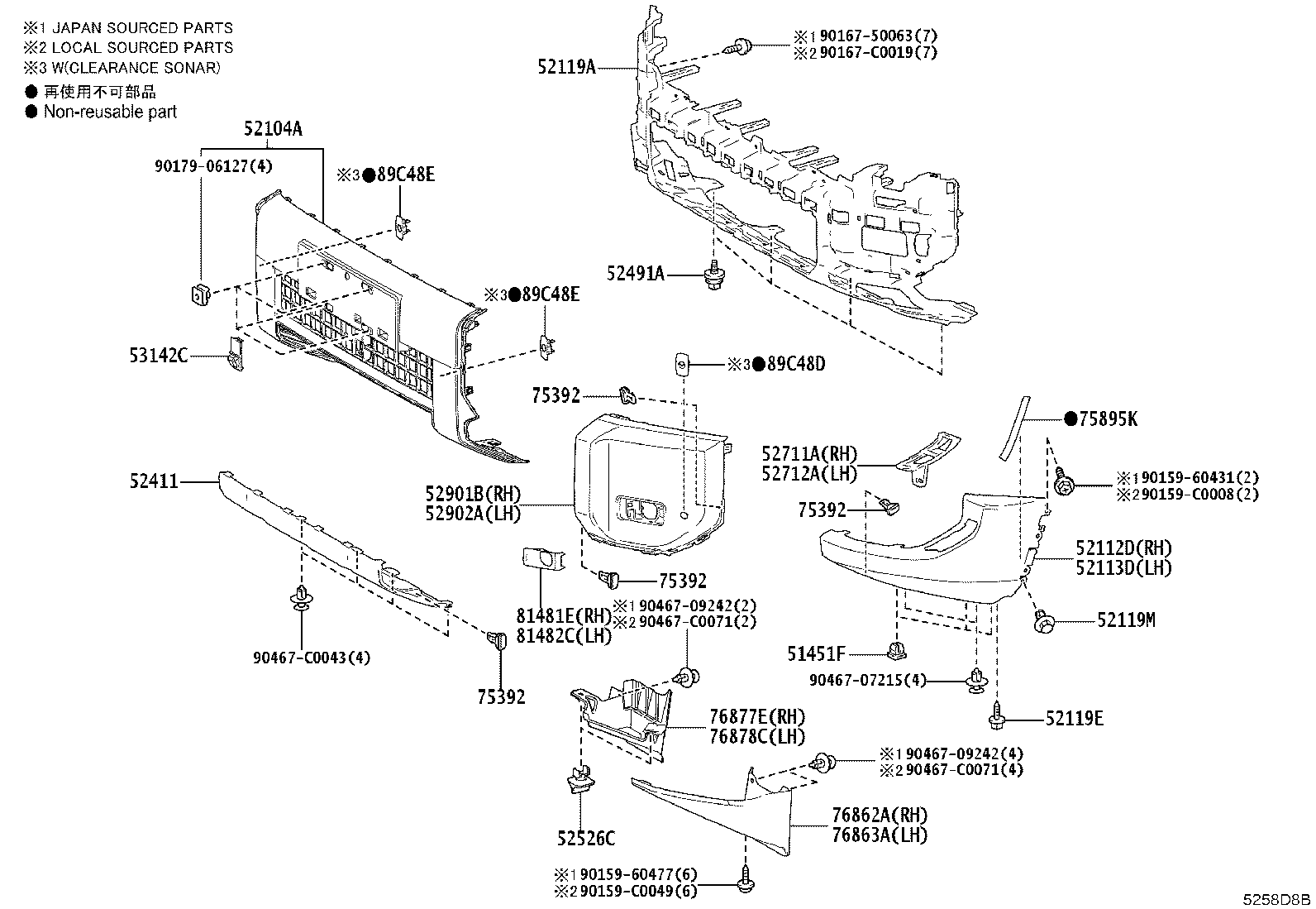 52112-YK030-A0 EXTENSION, FRONT BUMPER, RH product image