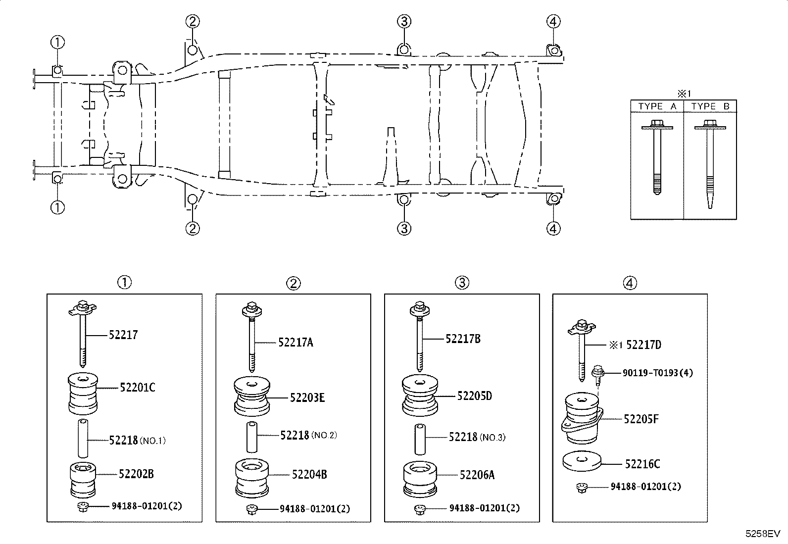 52219-KK030 HOLDER, BODY MOUNT BOLT SPACER, NO.1 product image