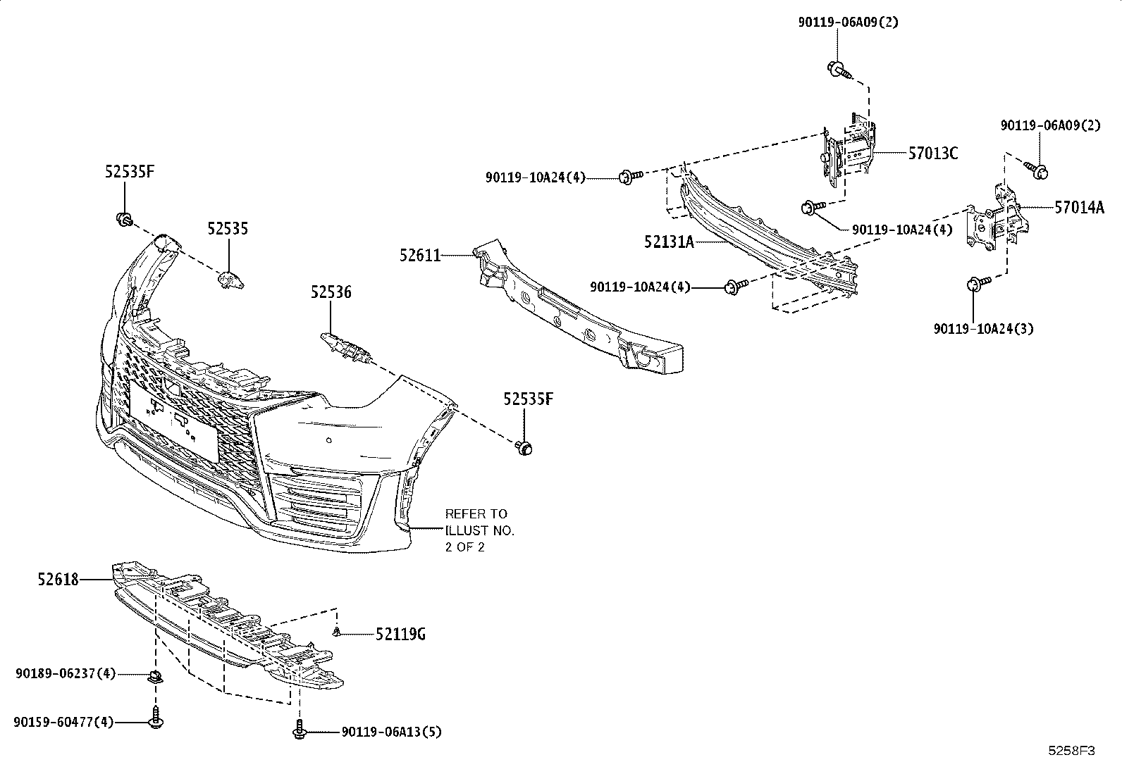 52114-52290 BRACKET, FRONT BUMPER EXTENSION MOUNTING product image