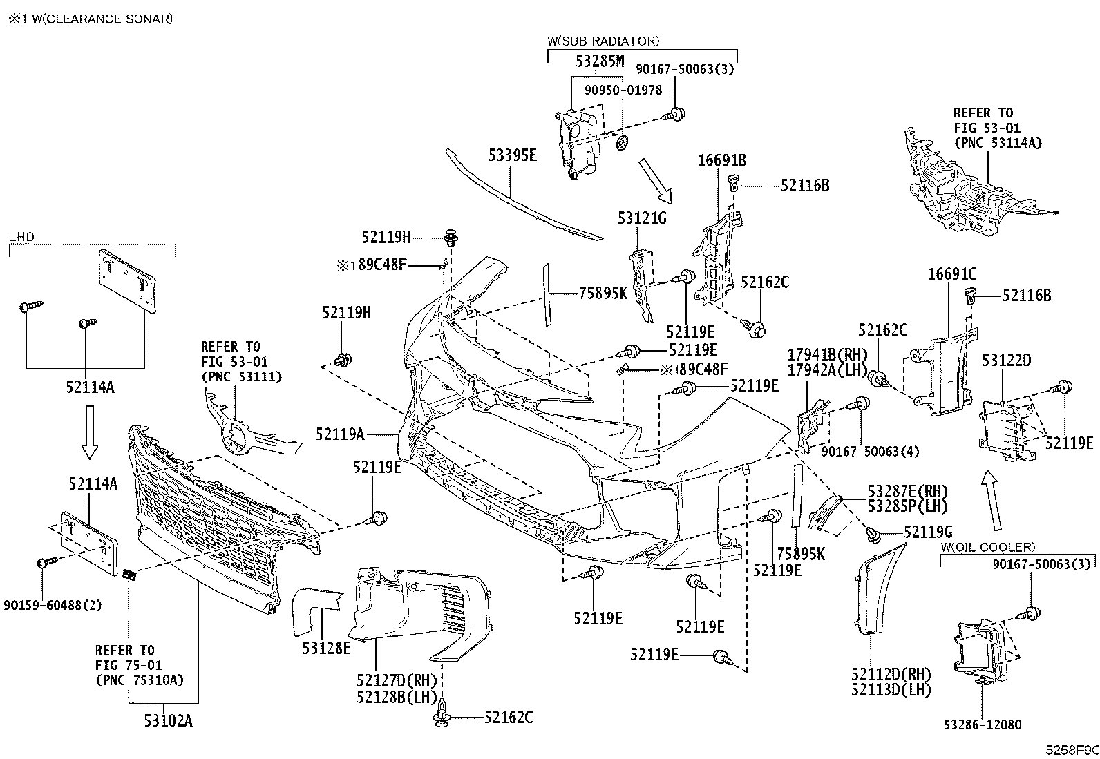 52112-12320-B0 EXTENSION, FRONT BUMPER, RH product image