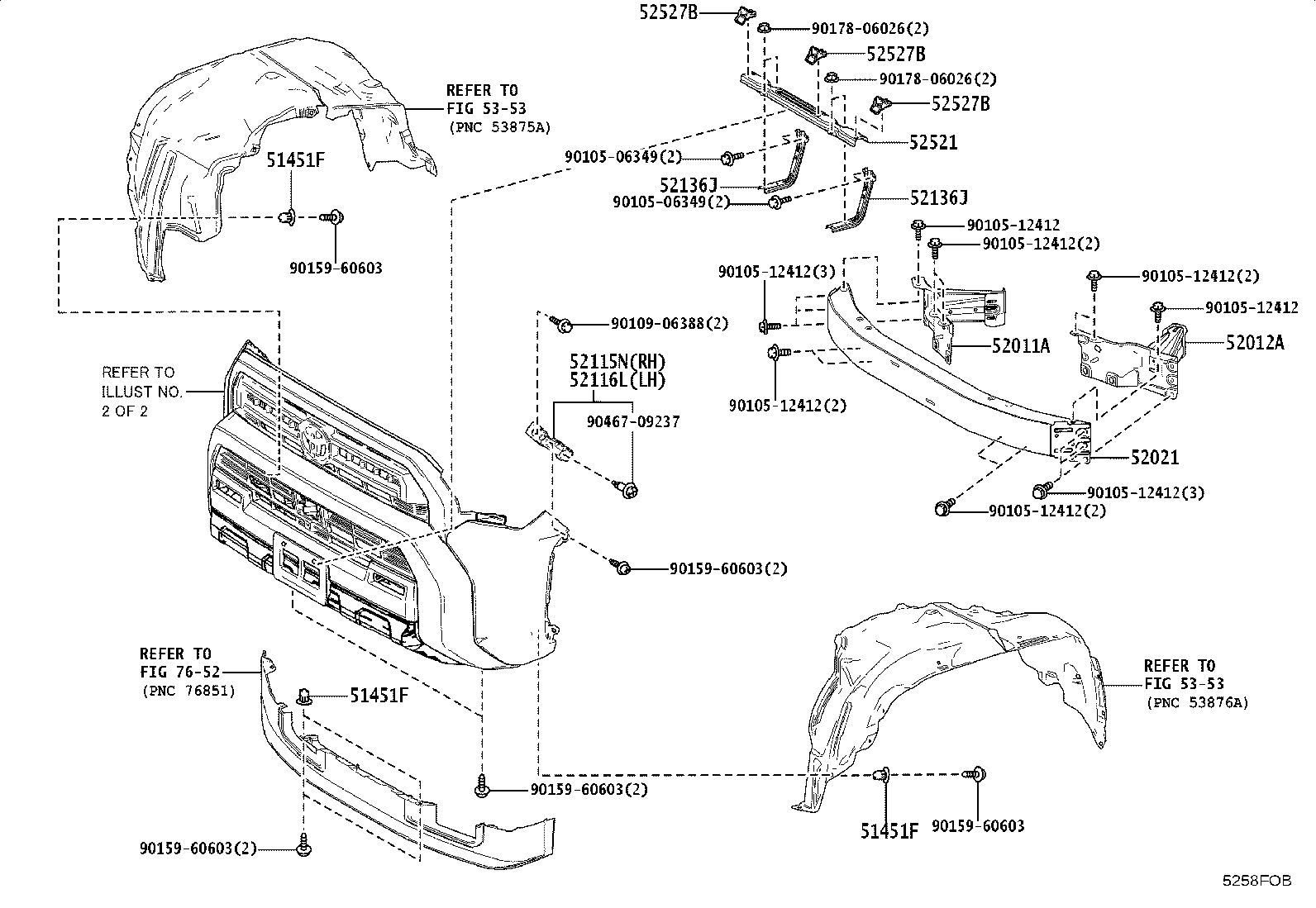 52138-35030 BRACKET, FRONT BUMPER ARM MOUNTING, NO.4 product image