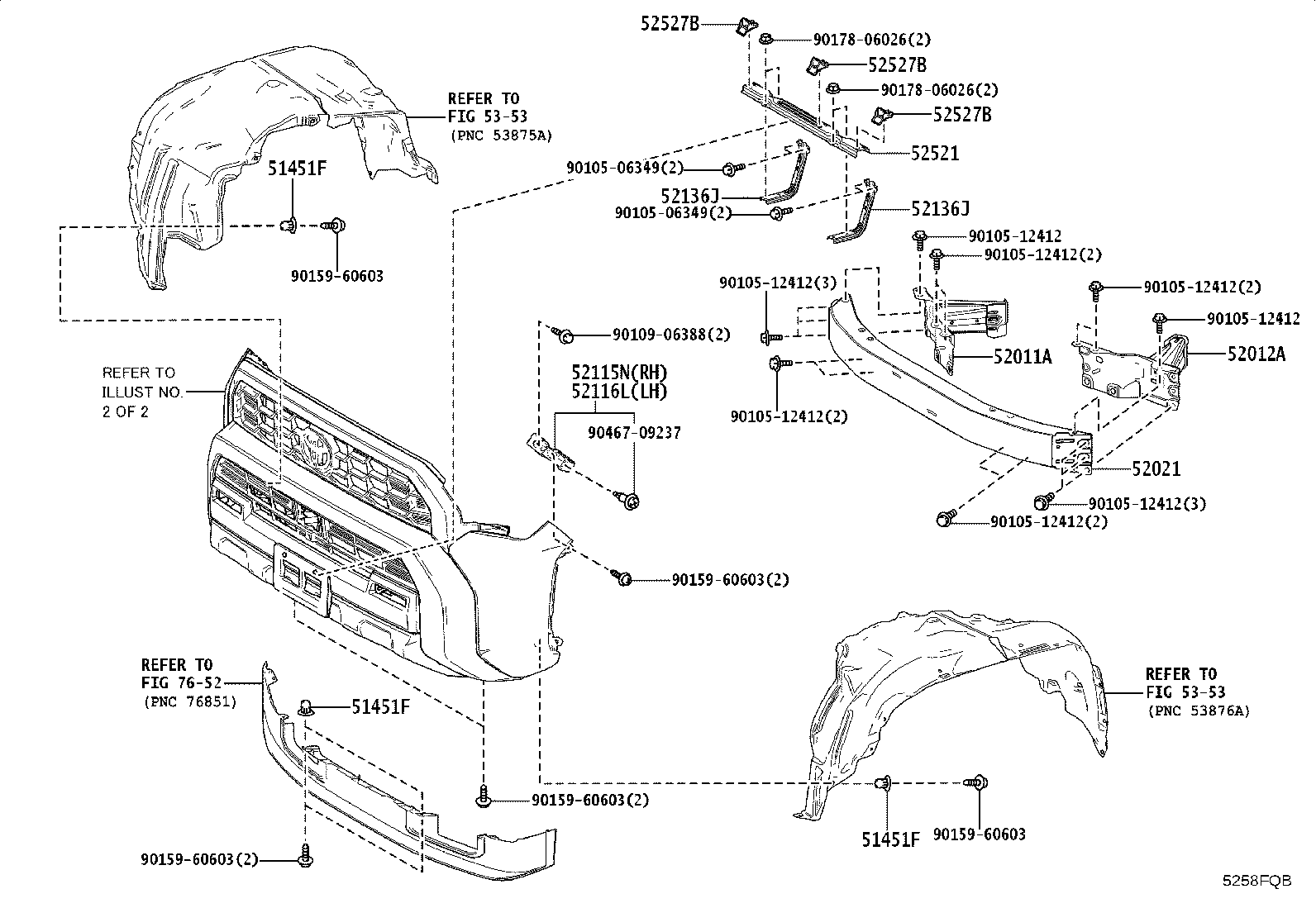 52138-35030 BRACKET, FRONT BUMPER ARM MOUNTING, NO.4 product image
