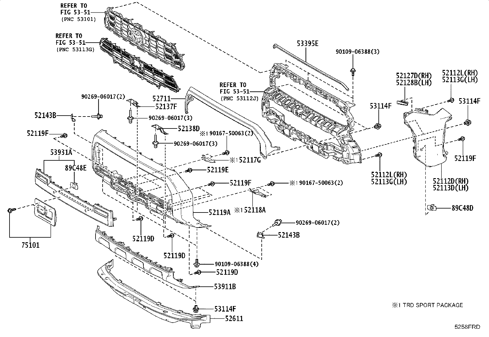 52138-35030 BRACKET, FRONT BUMPER ARM MOUNTING, NO.4 product image