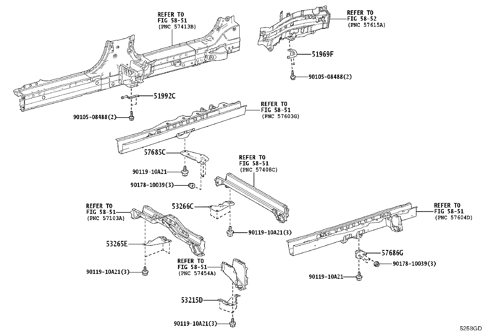 51404-V2010 BRACE SUB-ASSY, FRONT SUSPENSION MEMBER, LH product image