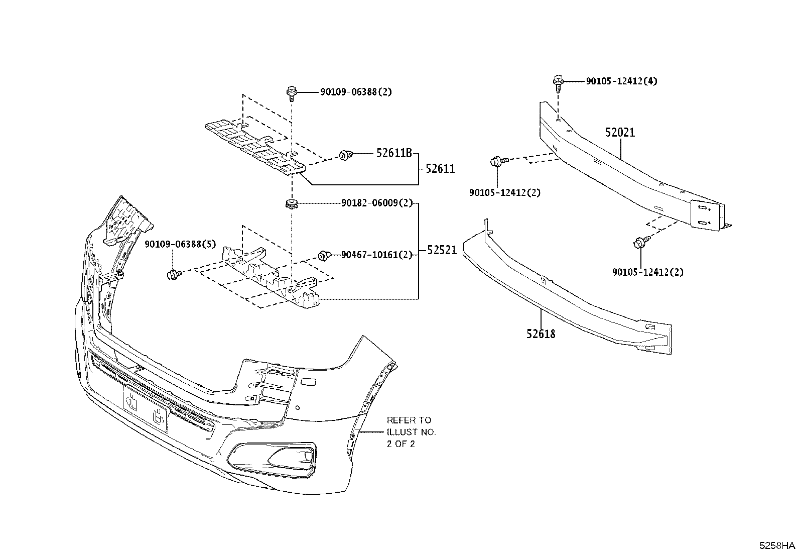 52115-60280 SUPPORT, FRONT BUMPER SIDE, RH product image