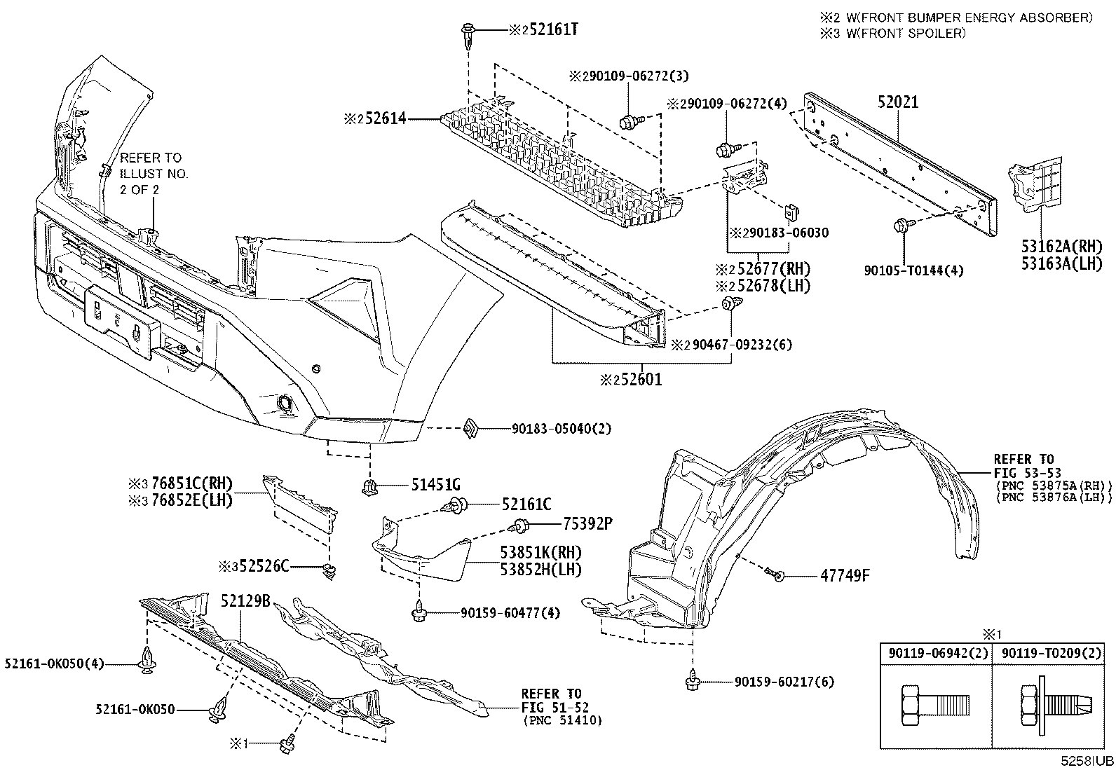 52114-YY020 BRACKET, FRONT BUMPER EXTENSION MOUNTING product image