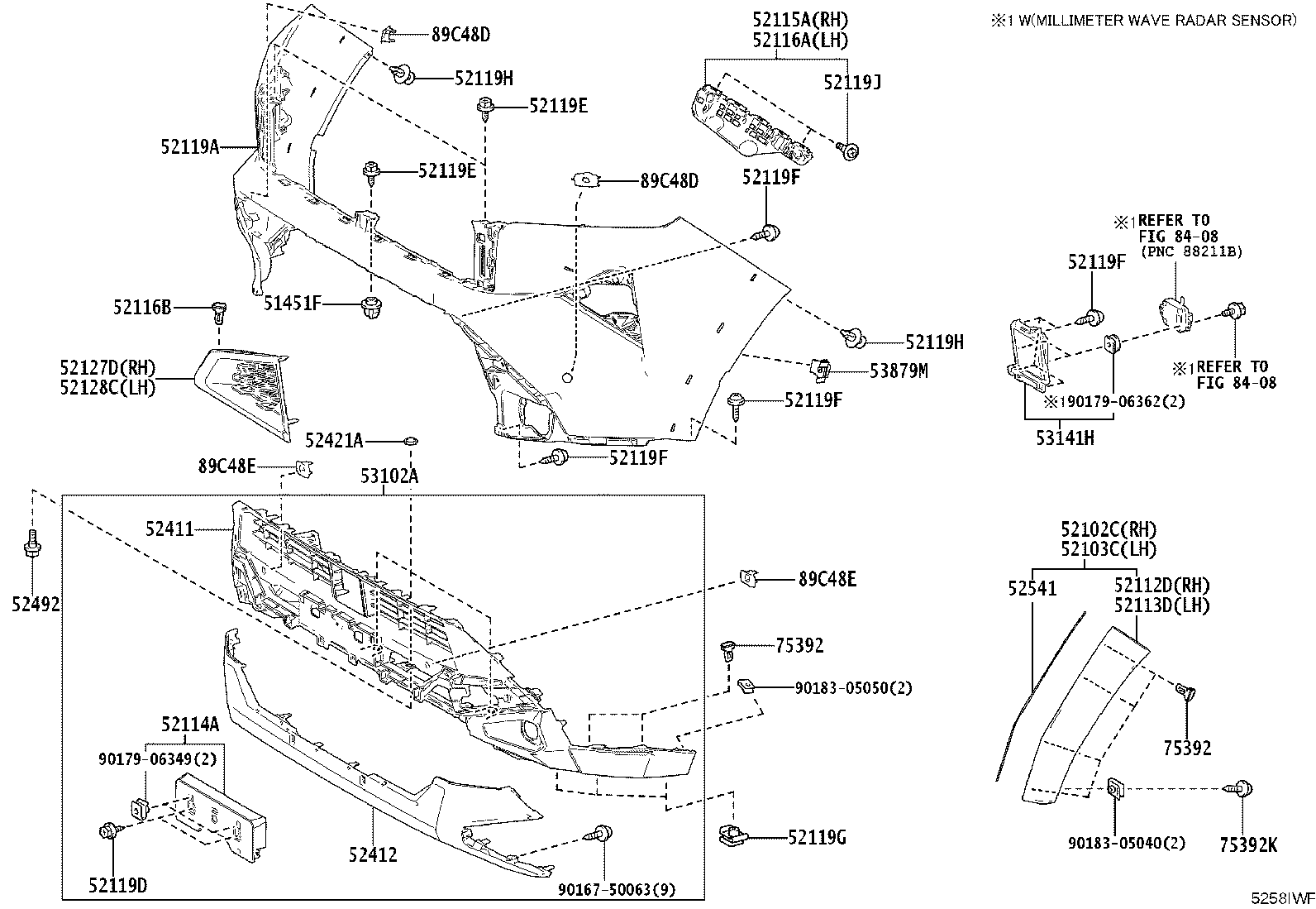 52114-YY020 BRACKET, FRONT BUMPER EXTENSION MOUNTING product image