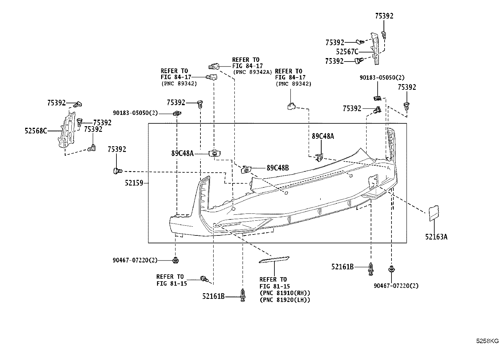 52155-46040 SUPPORT, REAR BUMPER SIDE, RH product image