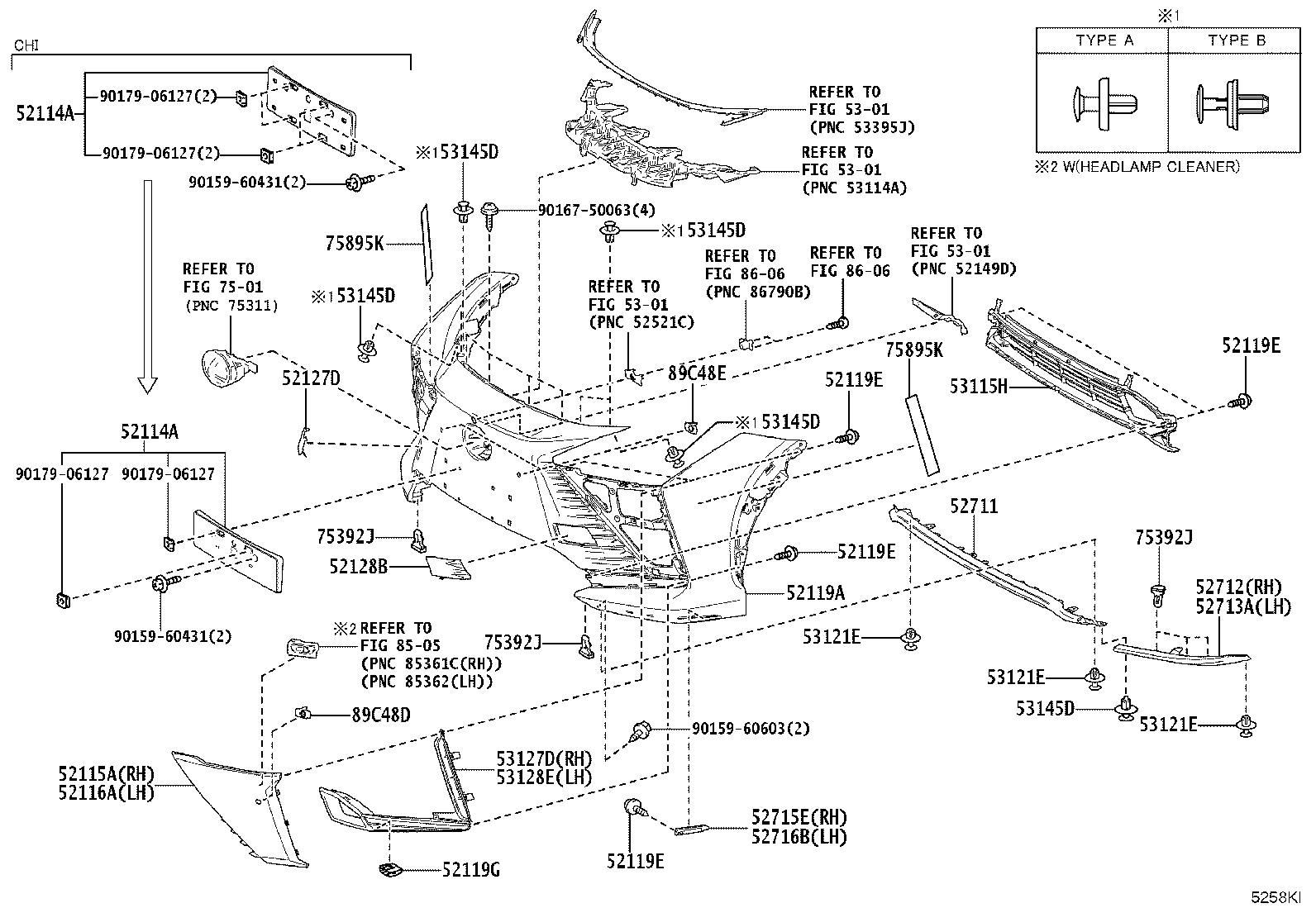 53112-46040-J0 EXTENSION, FRONT BUMPER, RH product image