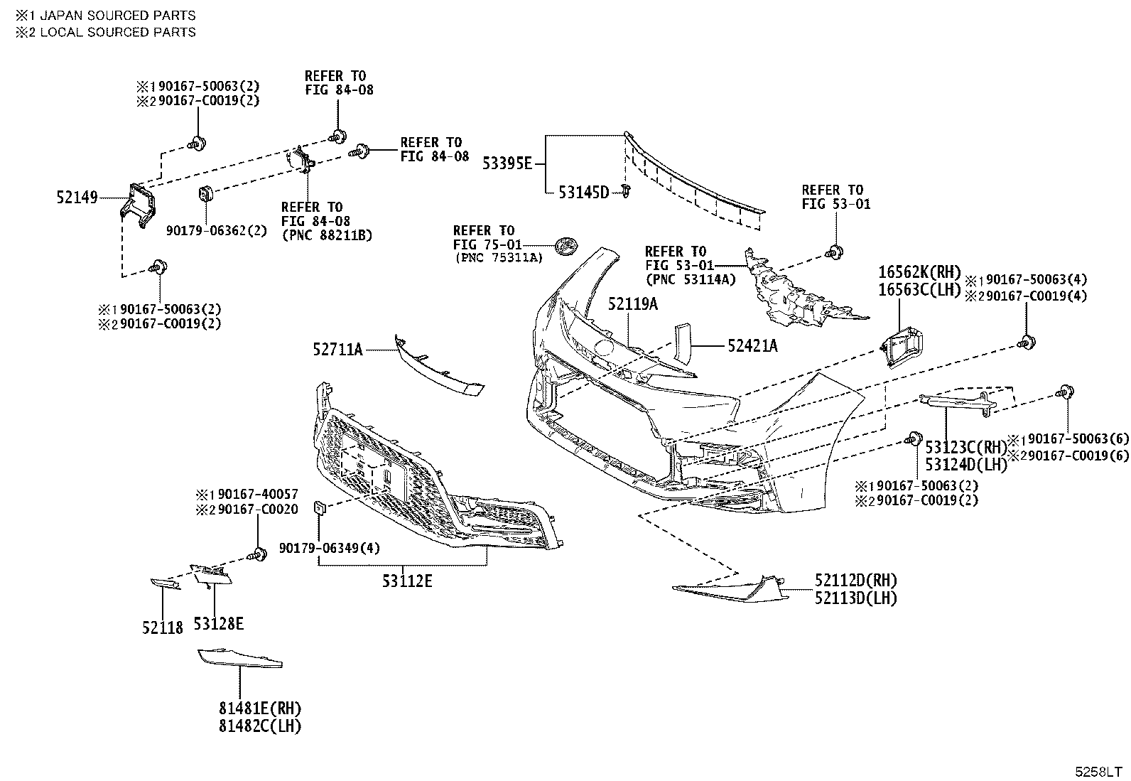 52112-02150 EXTENSION, FRONT BUMPER, RH product image