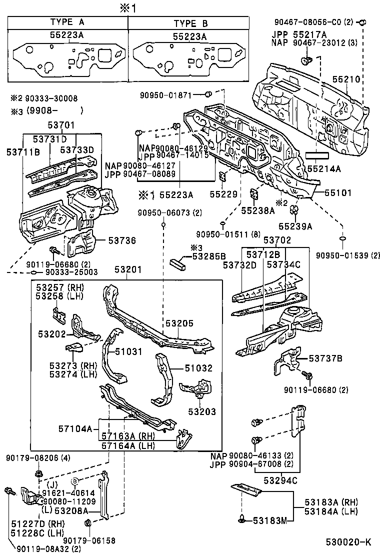 53215-06010 SUPPORT SUB-ASSY, HOOD LOCK product image
