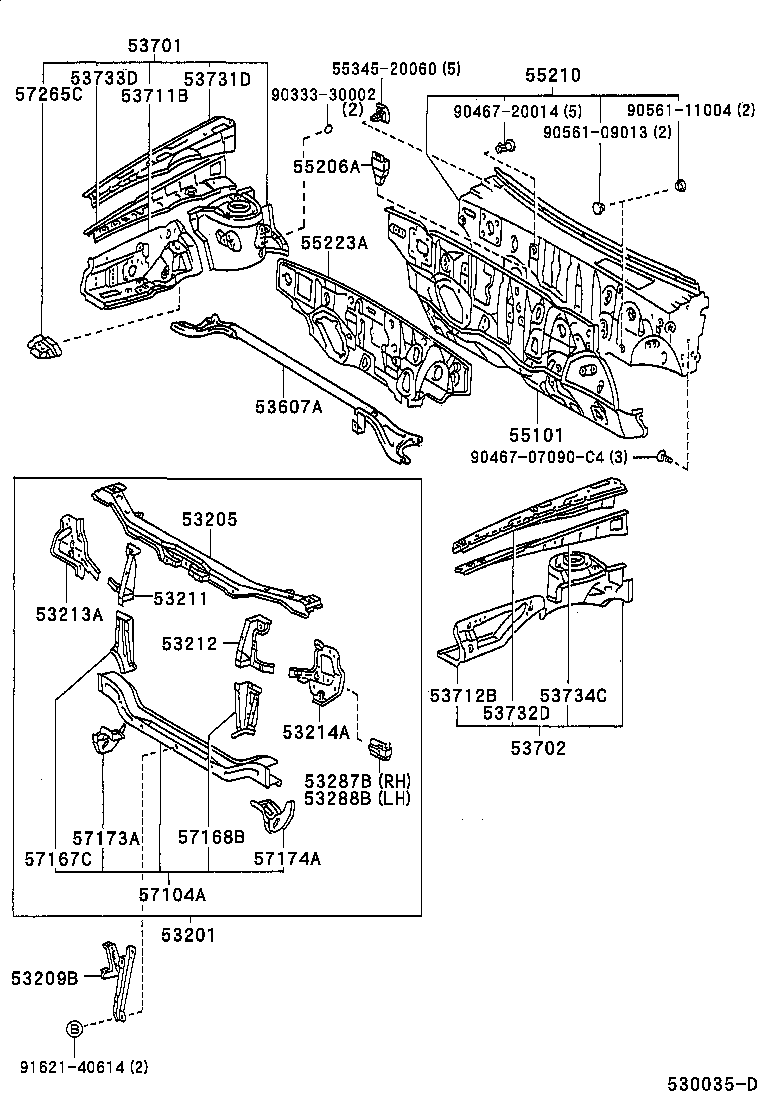 53209-20340 BRACE SUB-ASSY, HOOD LOCK SUPPORT product image