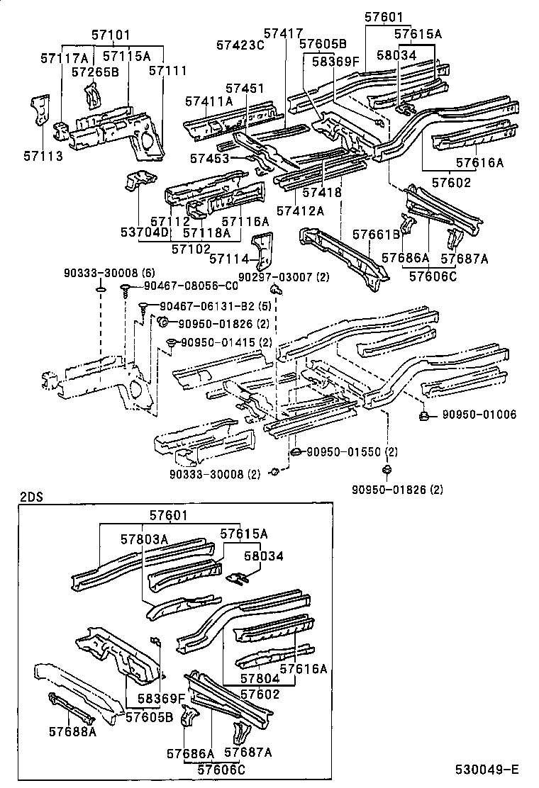 57102-16300 MEMBER SUB-ASSY, FRONT SIDE, LH product image