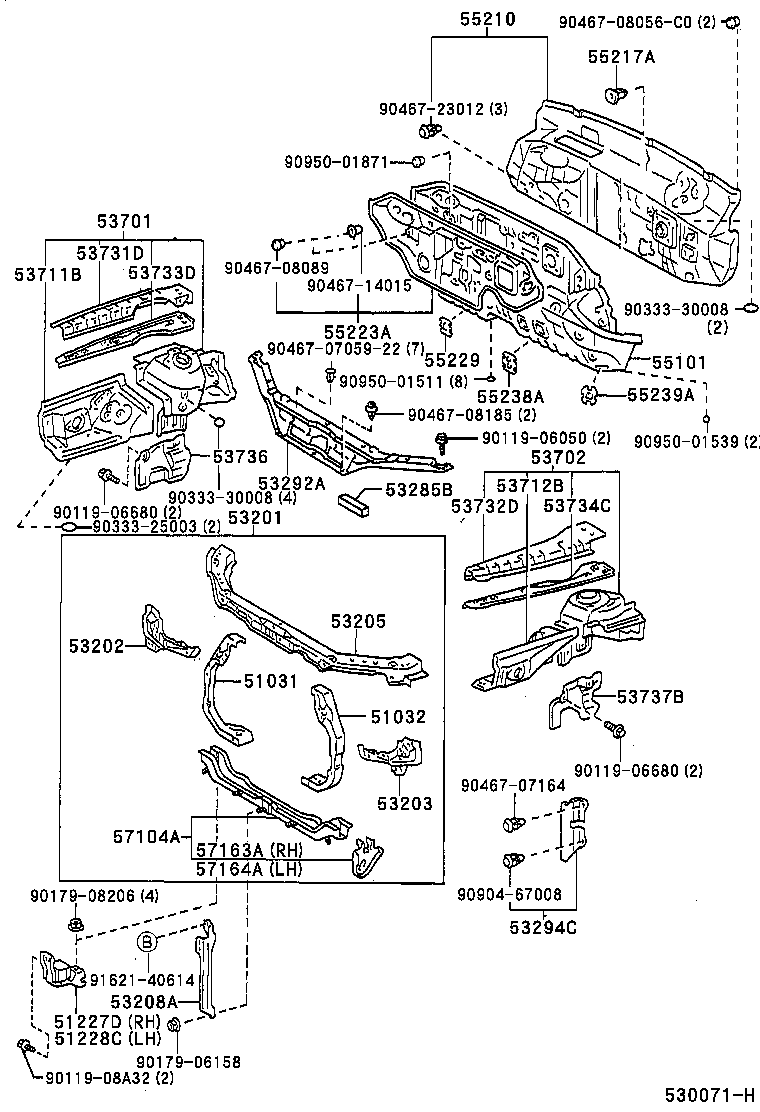 53292-33110 SEAL, RADIATOR SUPPORT, UPPER product image